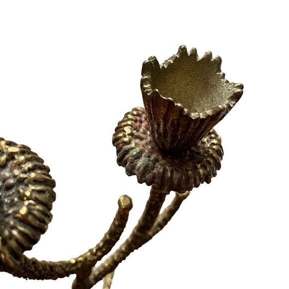 Vintage Brass Shabbat Candelabra Candle Holder by Wainberg Israel 1960s/1970s - Picture 10 of 12